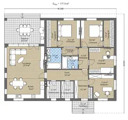 Interior Of A One-Story House 100 Sq M With 3 Bedrooms