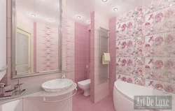 Bathroom Design With Pink Flowers