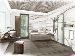 Нарисованный дизайн ванной комнаты