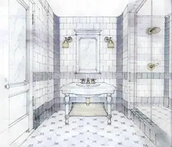Сызылған ванна бөлмесінің дизайны