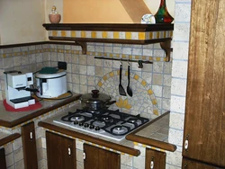 Working kitchens made of tiles photo