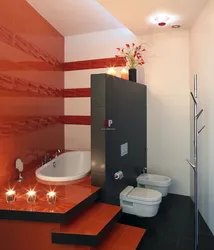 Müasir bir tualet ilə birləşdirilmiş vanna otağının fotoşəkili