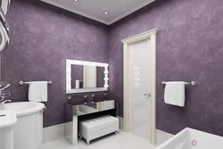 Decorative Plaster For Walls In The Bathroom Interior Photo