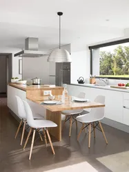 Light tables in the kitchen interior