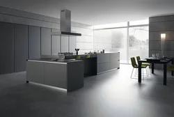 Gray Tiles In The Kitchen Interior Photo