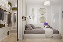 Дизайн гардеробной в спальне 15 кв