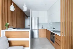 Холодильник в кухне гостиной дизайн фото