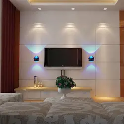 Wall lighting in the living room interior