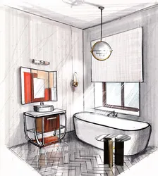 Bathroom design sketch
