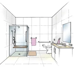 Bathroom design sketch