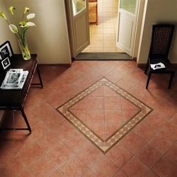 Porcelain tiles in the hallway and kitchen photo