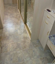 Porcelain tiles in the hallway and kitchen photo