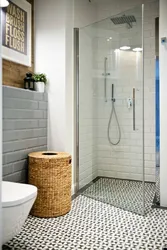 Photo of bathrooms with floor-to-ceiling shower