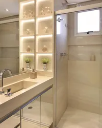 Встроенные шкафы в ванной комнате дизайн фото