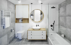 Bathroom design white tiles with toilet