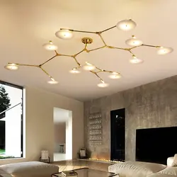 Chandeliers for low ceilings in a modern style living room photo