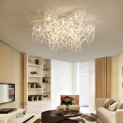 Chandeliers For Low Ceilings In A Modern Style Living Room Photo