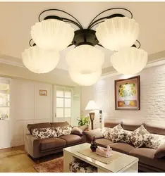 Люстры для низких потолков в гостиную современном стиле фото