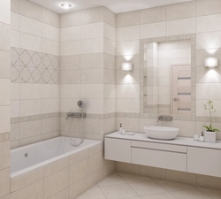 Bath light beige tiles photo