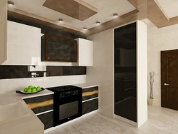 Design of a one-room kitchen in the hallway