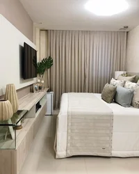 Спальня маленькая дизайн фото с диваном