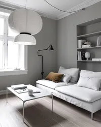 Белый дизайн комнаты квартиры