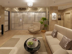 Design of a Khrushchev apartment with a walk-through living room