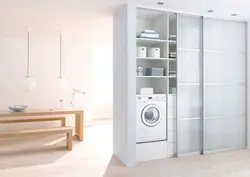 Built-in wardrobes in bathroom interior