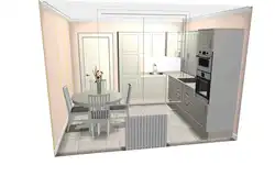 3 by 3 kitchen design with 2 doors