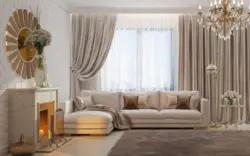 Curtains design living room in a light style