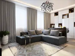 Curtains design living room in a light style