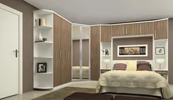 Bedrooms With Corner Wardrobe Design And Bed