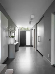 Hallway Design Gray Tiles