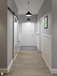 Koridor dizayni kulrang plitkalar