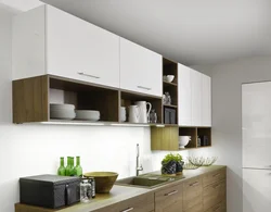 Kitchen interior with one wall cabinet