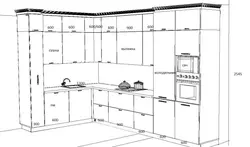 Дизайн встроенных кухни с размерами