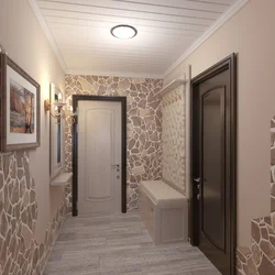 Wallpaper of the corridor in an apartment in a panel house photo