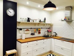 Kitchen design few wall cabinets