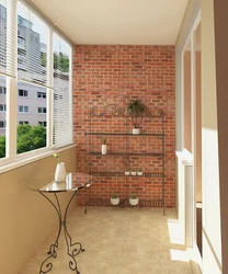 Loggia design with brick wall