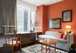 Color combinations in the interior of the living room terracotta
