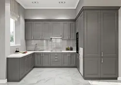 Gray classic kitchen photo in the interior