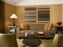 Yellow brown living room design