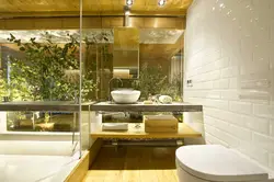 Дизайн ванной комнаты с зеленью
