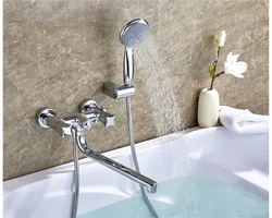 Bath Mixer With Spout And Shower Photo