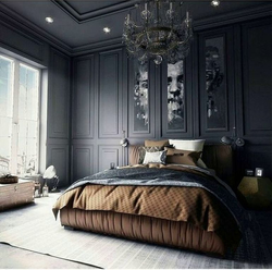 Dark Classic Bedroom Design Photo