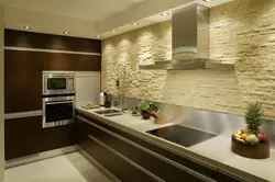 Кухня с камнем в современном дизайне