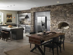 Kitchen with stone in modern design