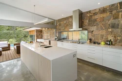 Kitchen with stone in modern design