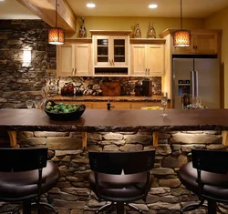 Kitchen with stone in modern design