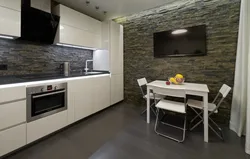 Kitchen with stone in modern design